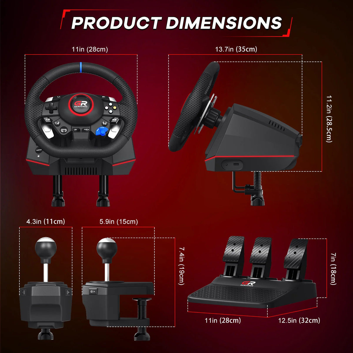 Racing Wheel For Console/console/pc,game Steering 11 Inch Leather