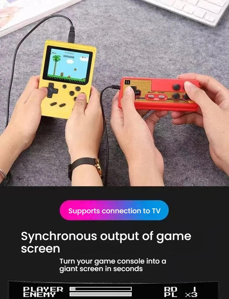Retro Classic Handheld Game Console 400 Games Rechargeable Portable